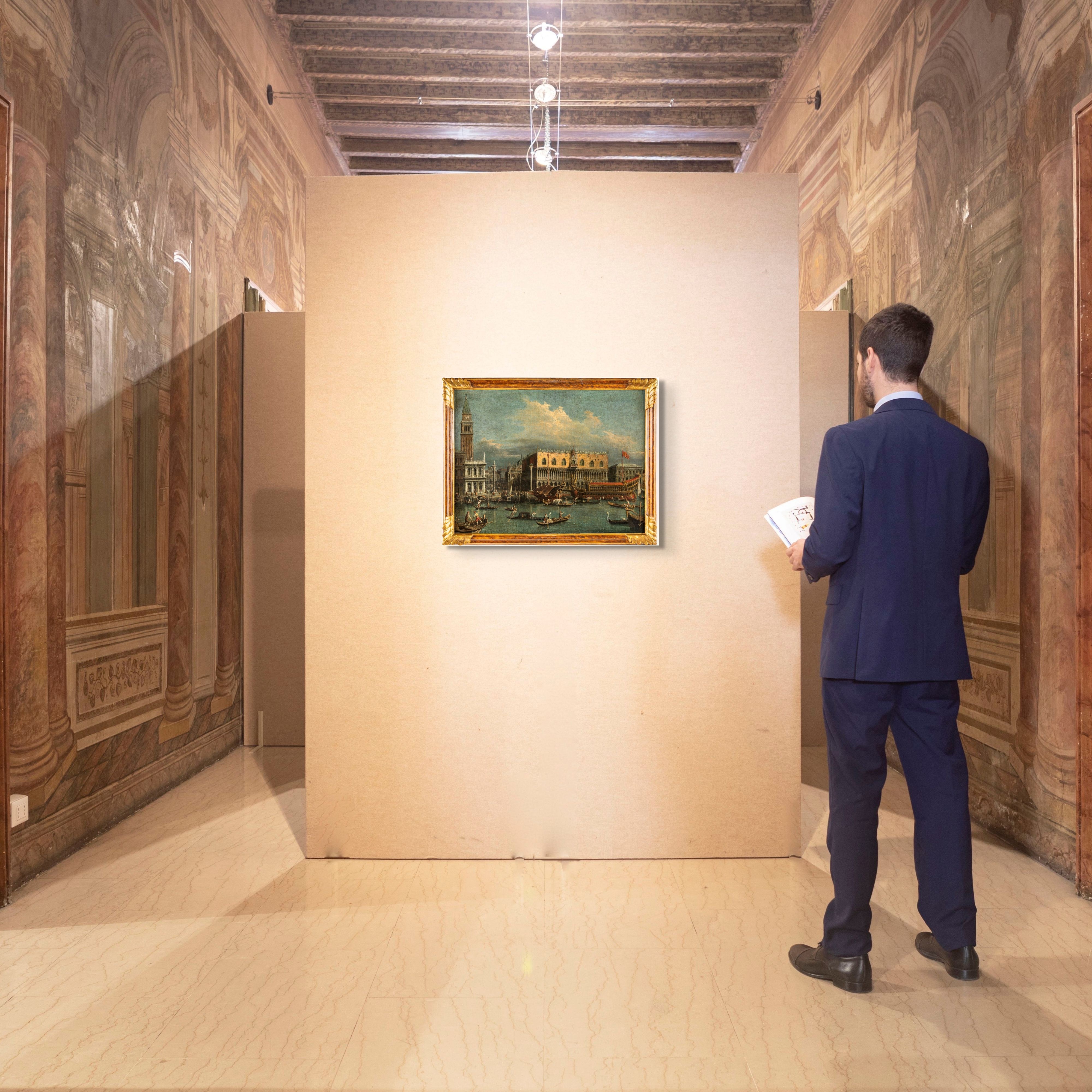 Pittore Veneto del XVIII Secolo - Veduta del Palazzo Ducale e della Piazzetta dal bacino di San M...