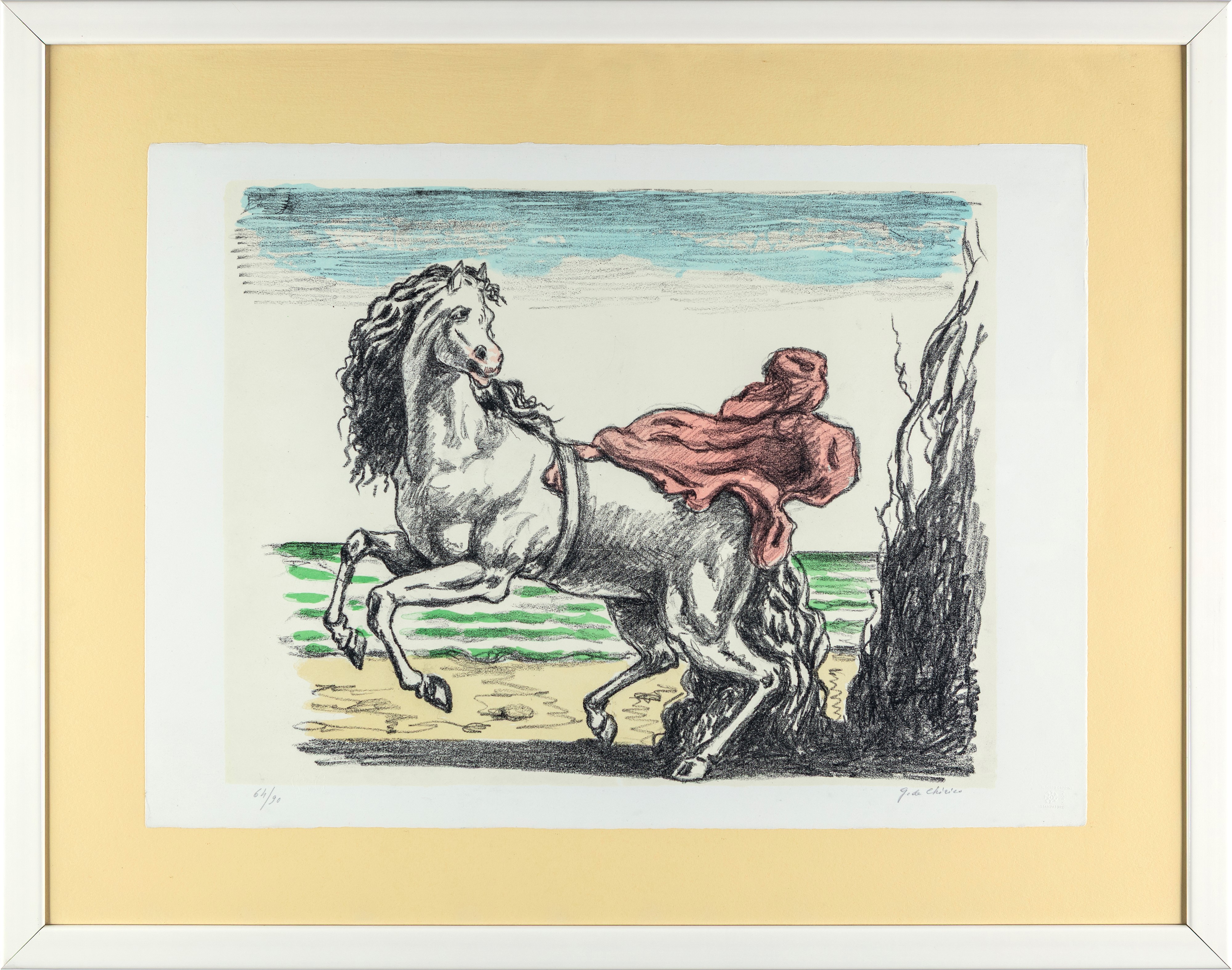 Giorgio De Chirico - Cavallo con manto, litografia