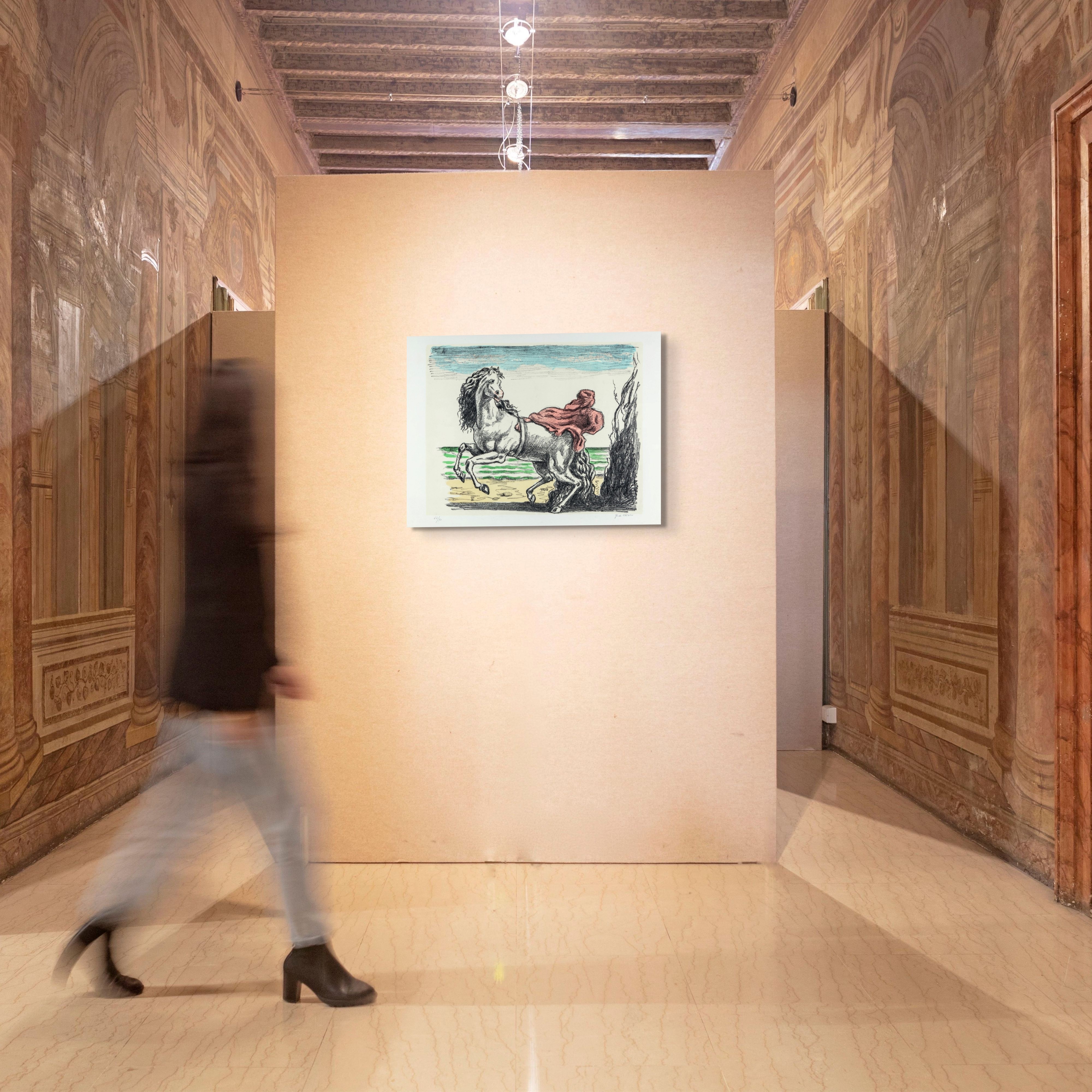 Giorgio De Chirico - Cavallo con manto, litografia