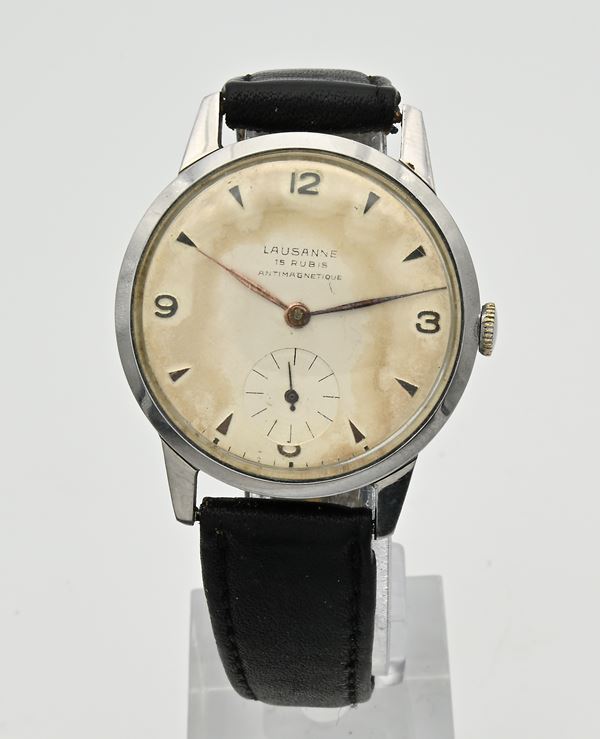 Lausanne Antimagnetique Cal. 854 Titus Geneve - Orologio da polso a carica manuale da uomo in acciaio