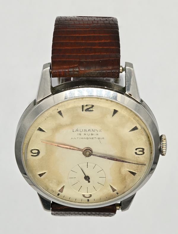 Lausanne (Titus Geneve) - Orologio da polso a carica manuale da uomo in acciaio