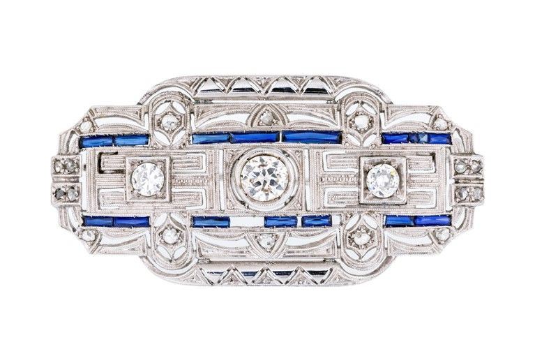 Spilla Art Deco' in Platino