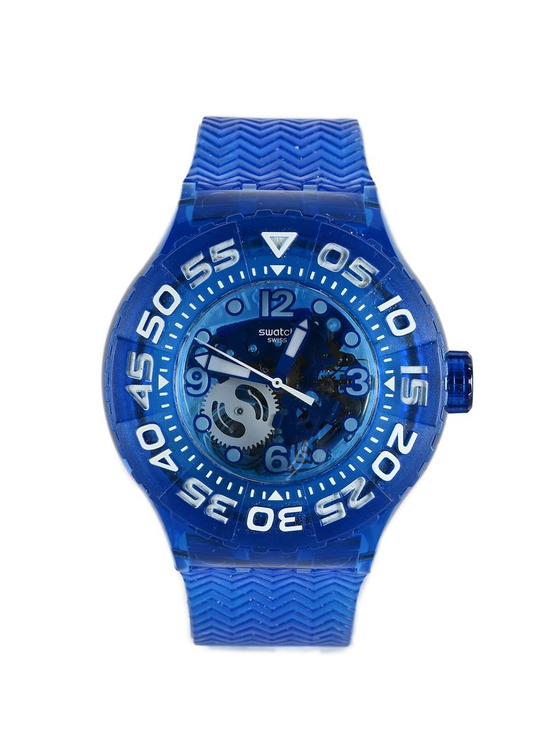 Swatch Scuba Libre "la Nave Va" Suus100 - Orologio da Polso al Quarzo Skeleton in Plastica con Ci...