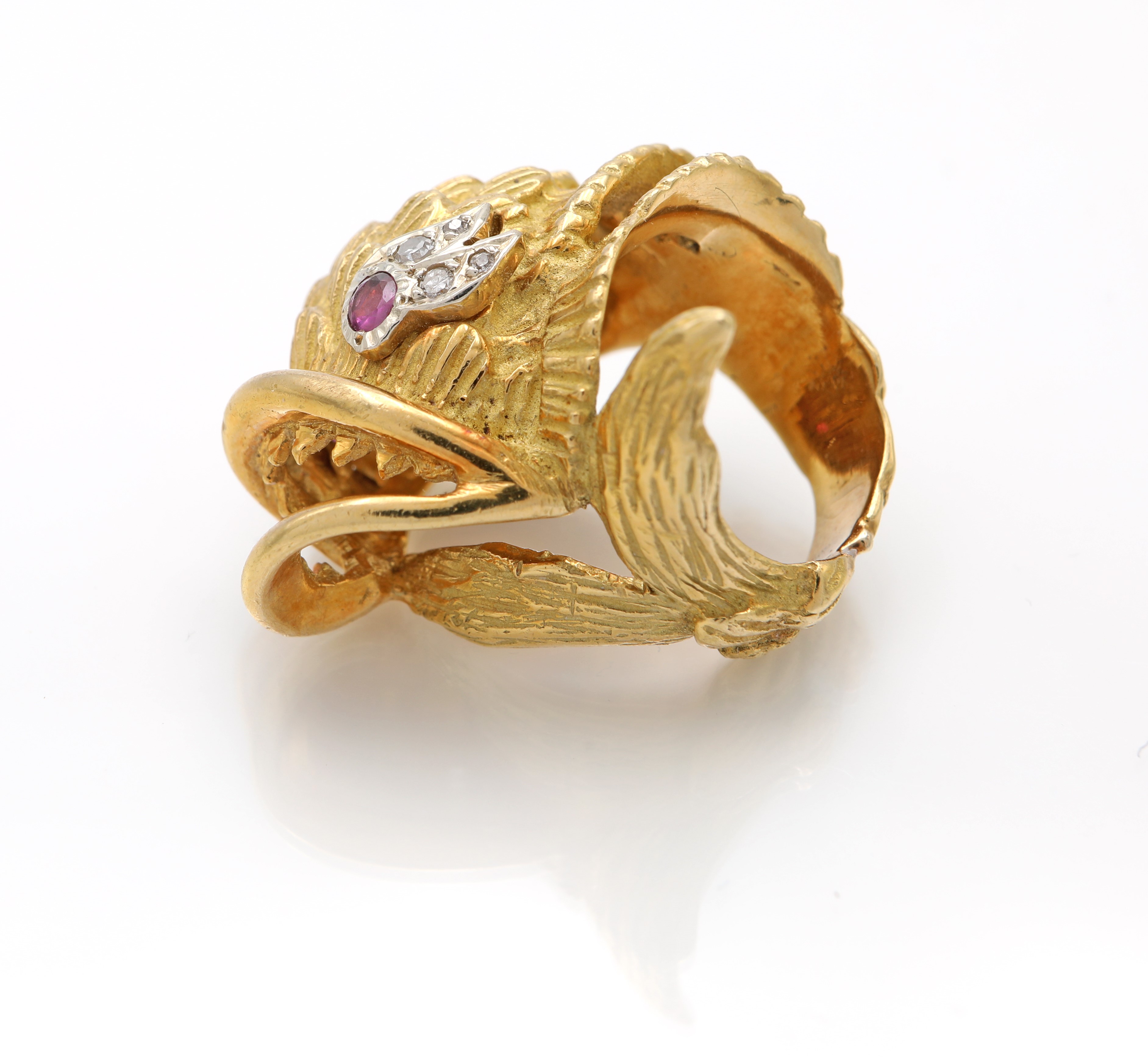 Anello Animalier in Oro Rubini e Brillanti