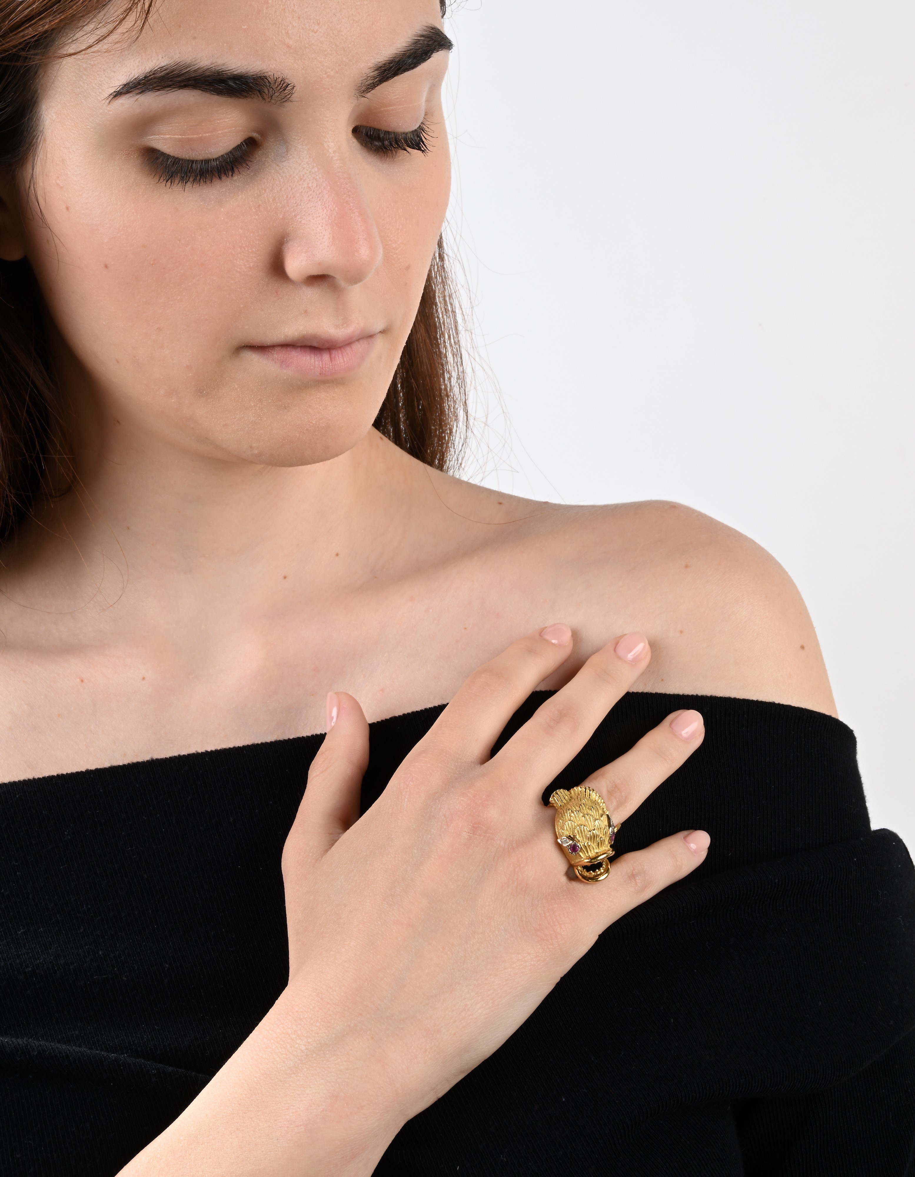 Anello Animalier in Oro Rubini e Brillanti