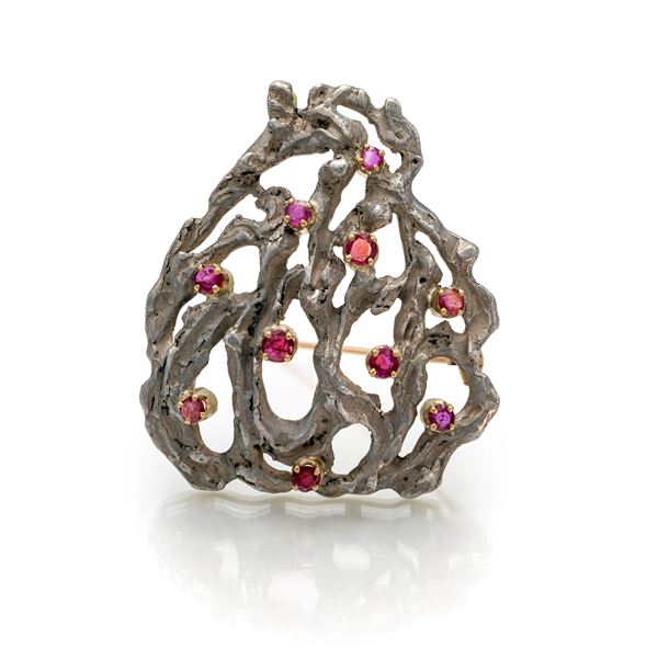 Sforza, spilla in oro e rubini