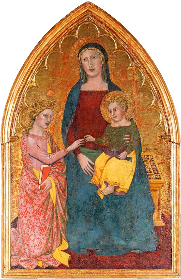 Pittore Toscano del XIV secolo - Matrimonio mistico di Santa Caterina