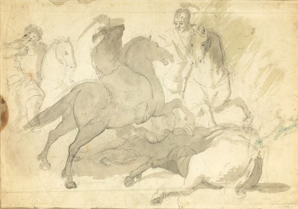 Scuola olandese del XVIII secolo - Battaglia tra cavallerie