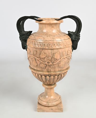 Vaso in Marmo Giallo e Bronzo, Italia, Periodo del Grand Tour