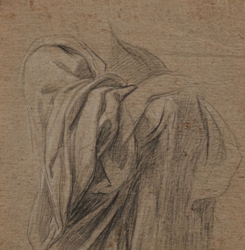 Scuola Italiana del XVIII Secolo - Recto: Studio di Figura e Panneggio - Verso: Studio di Pannegg...