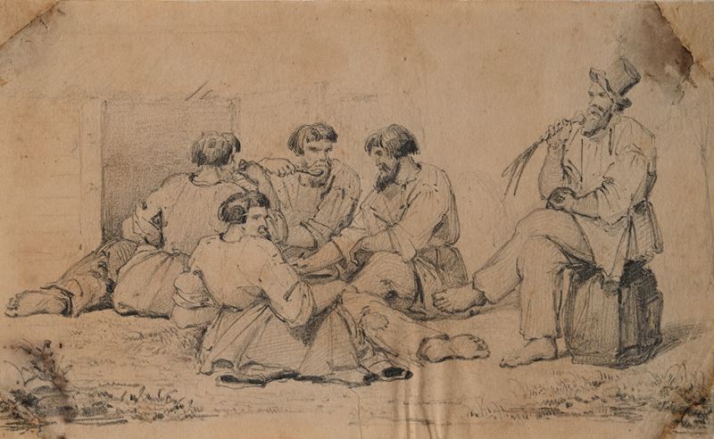 Scuola Italiana del XIX Secolo - Studio di Pastori