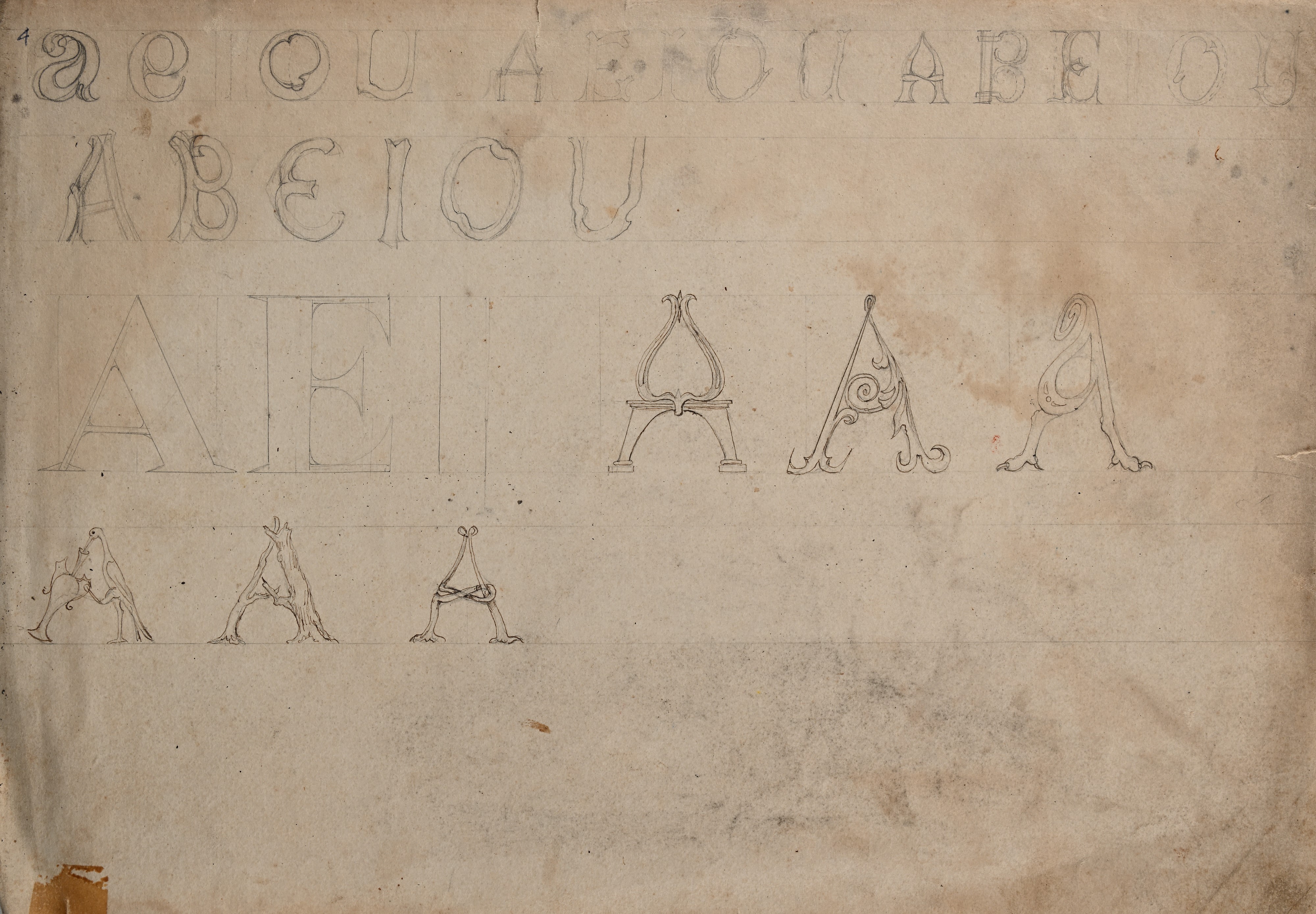 Scuola Italiana del XIX Secolo - Studi di Tauromachia, Centauro e Figure Mitologiche