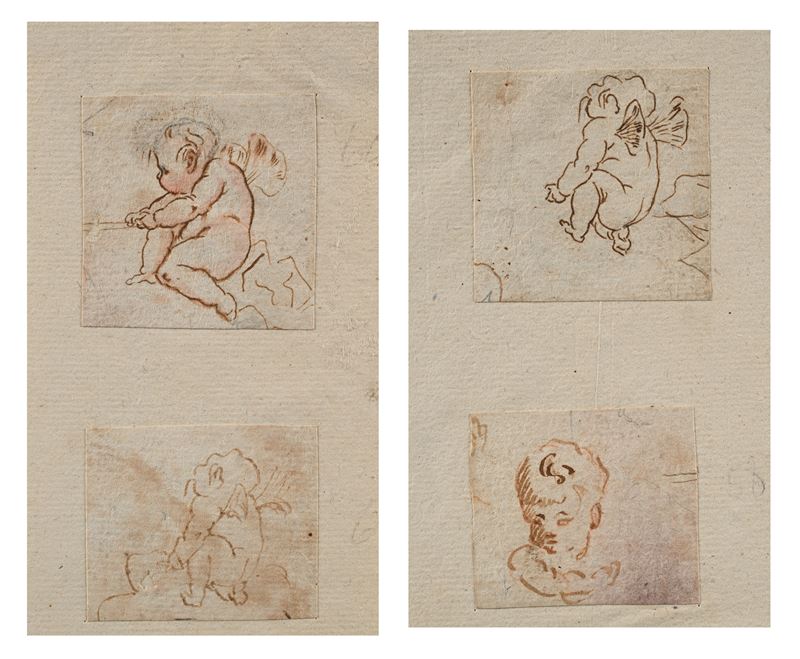 Scuola Neoclassica - Coppia di Studi di Puttini