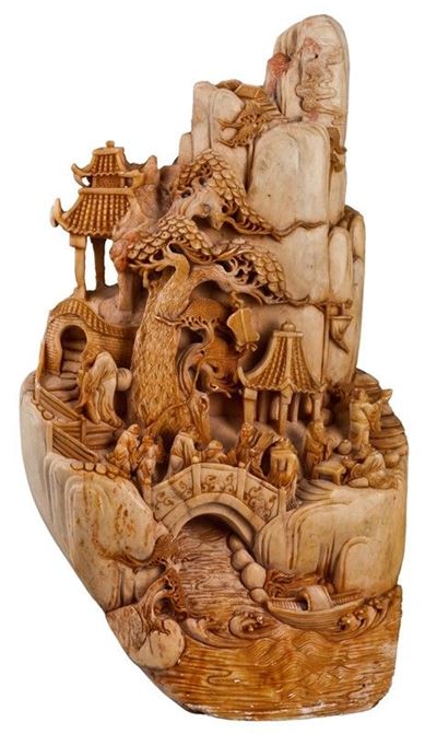 Grande Gruppo Scultoreo in Pietra Saponaria