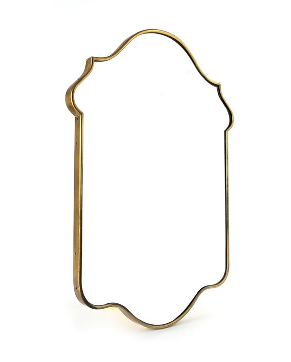 Specchio con cornice in ottone