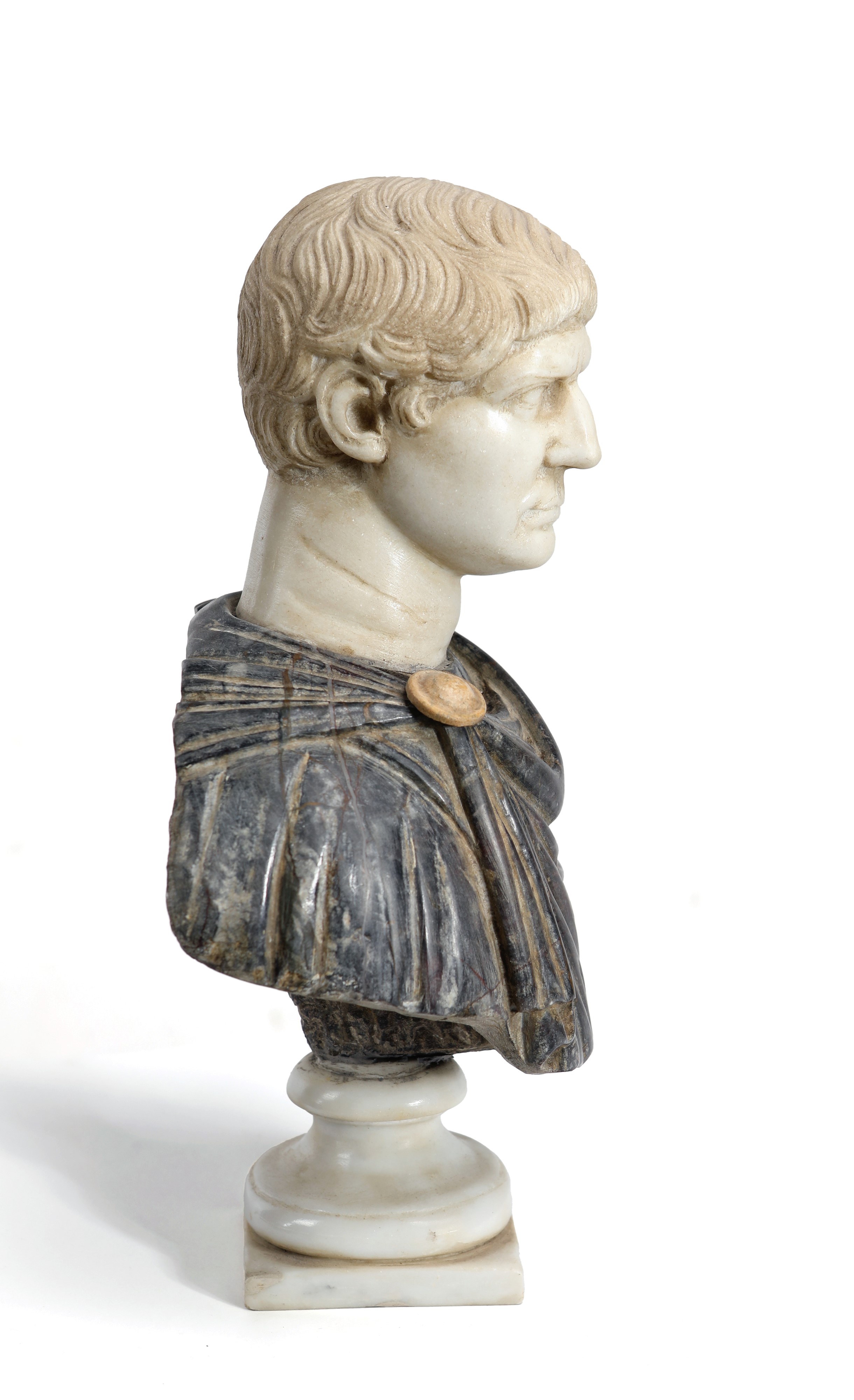 Piccolo Busto Dell'imperatore Marco Ulpio Traiano, Fine del XIX Secolo