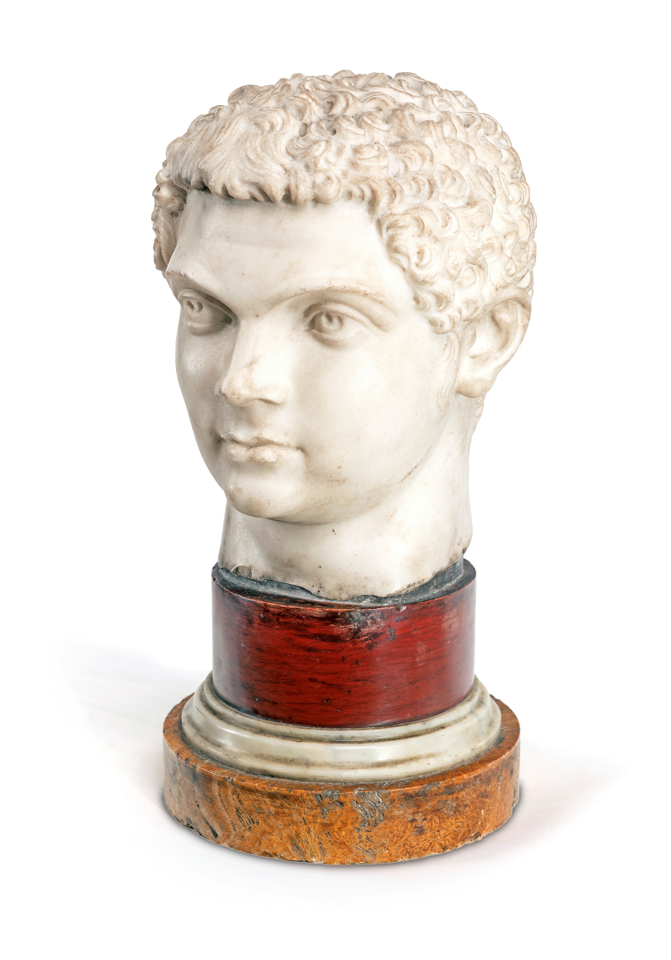 Testa in Marmo Bianco Raffigurante L'imperatore Romano Geta