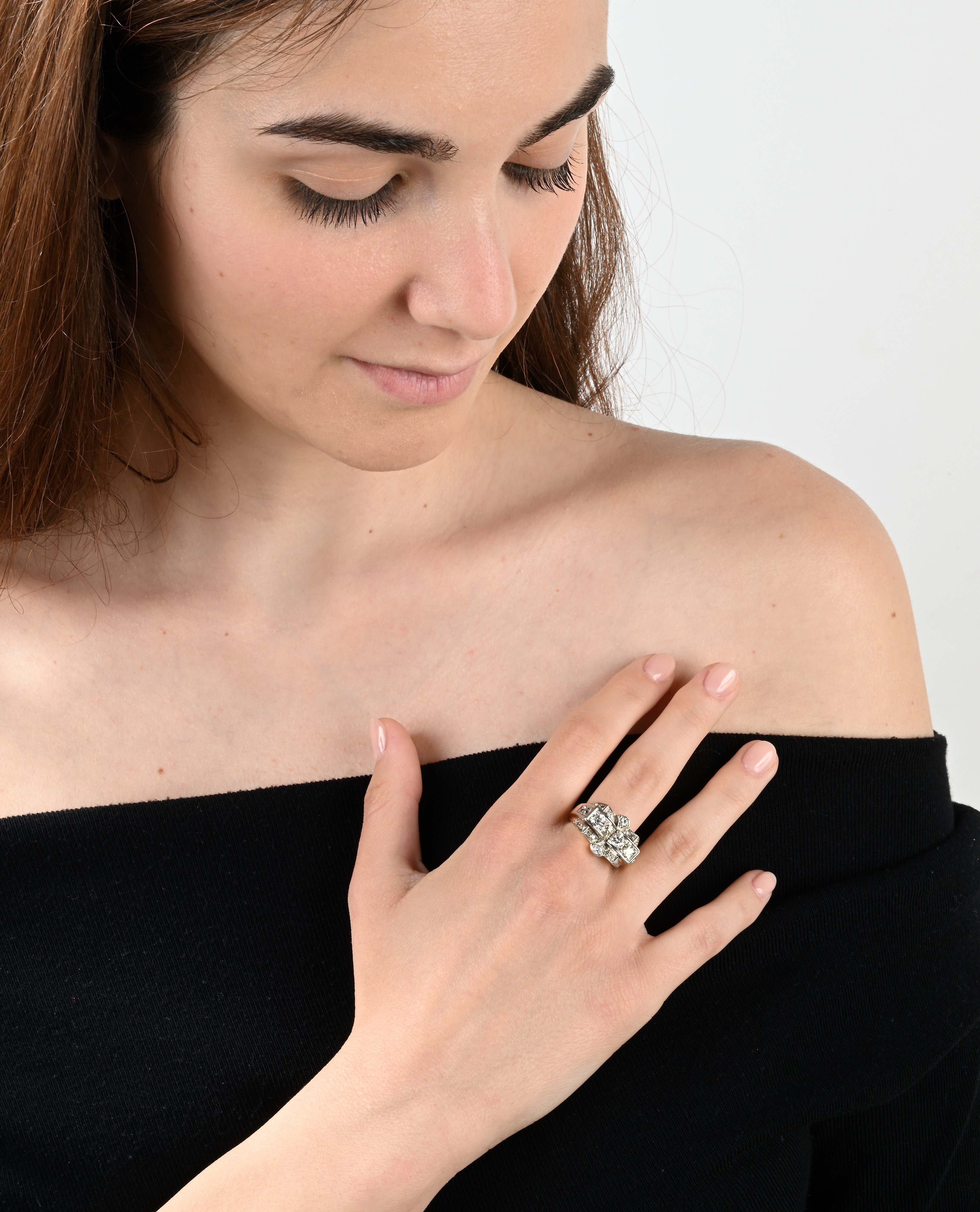 Anello a Ponte in Oro e Brillanti