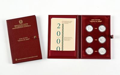 2 Confezioni della Serie Speciale di Monete "verso il 2000": Dittico 2.000 Lire del 1998, Dittico...