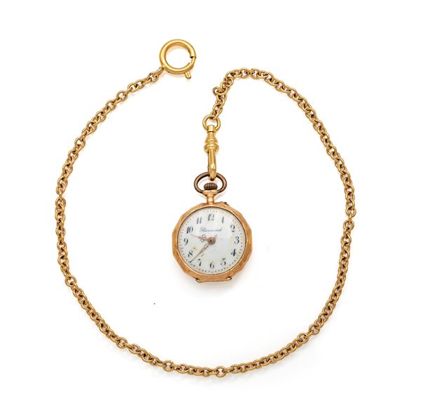 Bornard - Orologio da tasca in oro con catena in metallo dorato