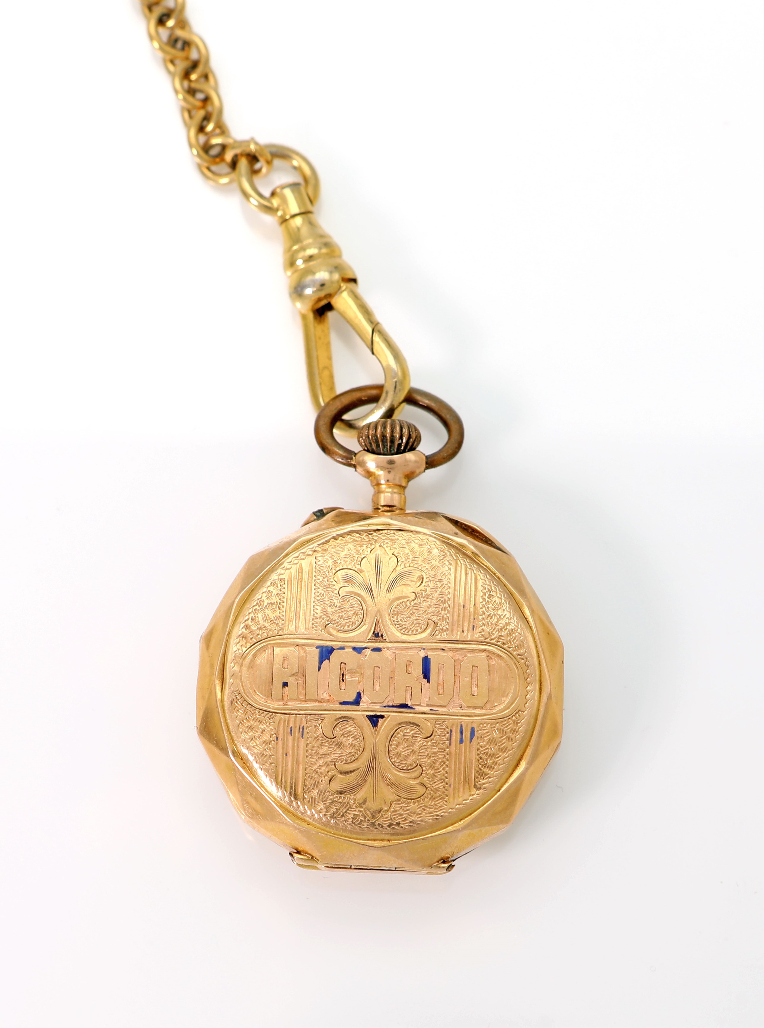 Bornard - Orologio da Tasca in Oro con Catena in Metallo Dorato