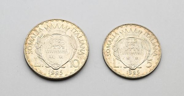 5 e 10 Lire 1925 Somalia Italiana Vittorio Emanuele III