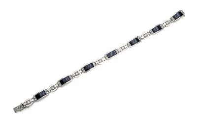 Bracciale in Platino, Onici e Brillanti