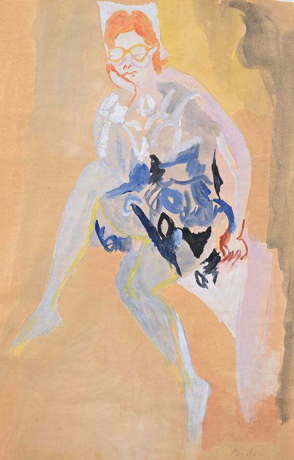 Figura di donna con occhiali