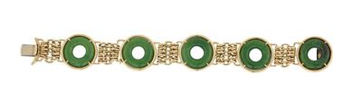 Bracciale in Oro Giallo e Giada