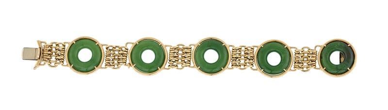Bracciale in Oro Giallo e Giada