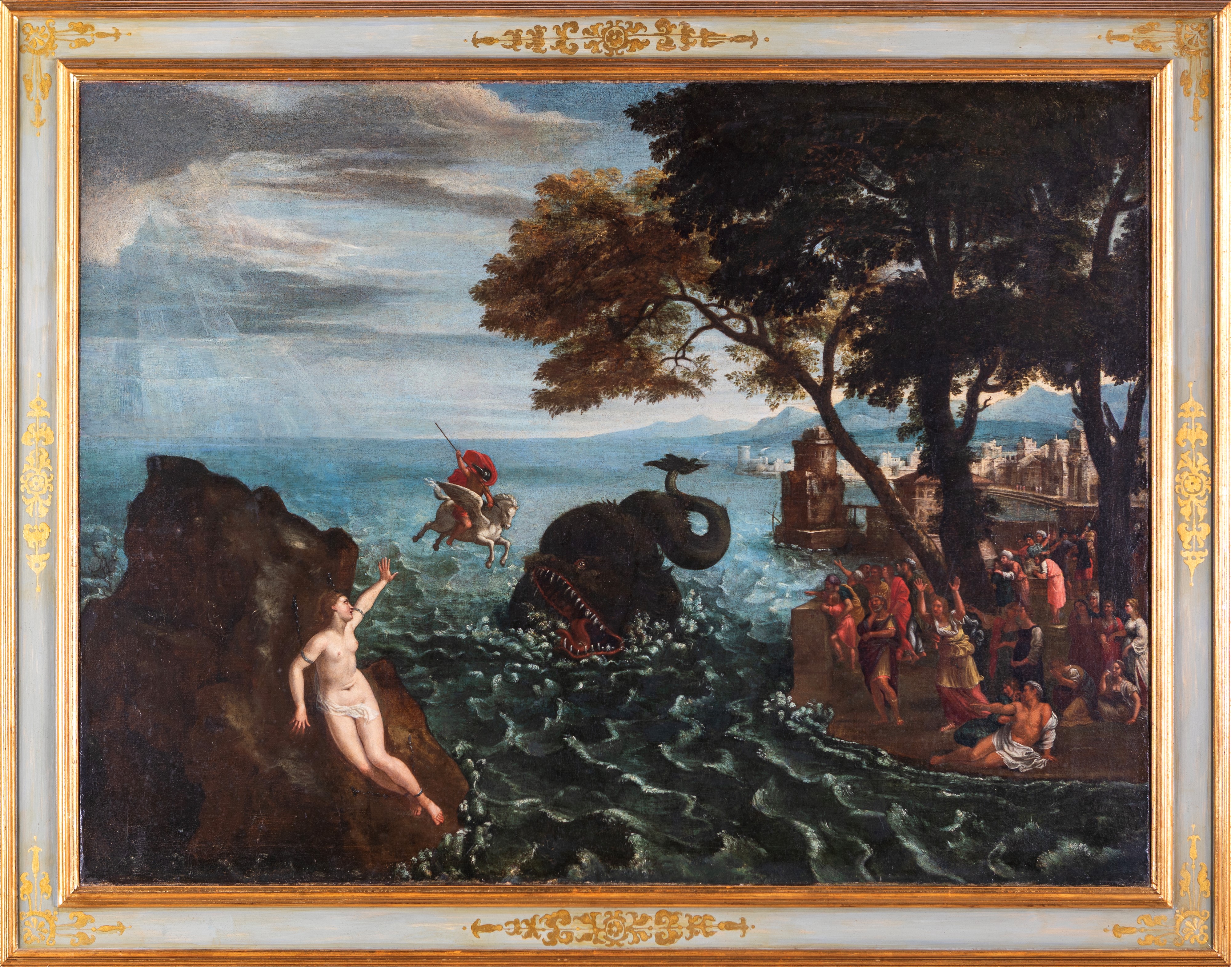 Scuola Dell'italia Settentrionale del XVII Secolo - La liberazione di Andromeda, olio su tela