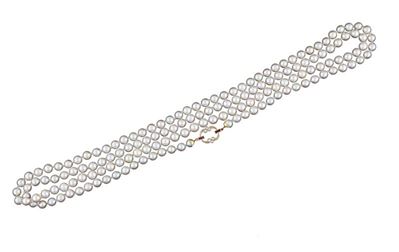 Lunga Collana di Perle Coltivate Giapponesi