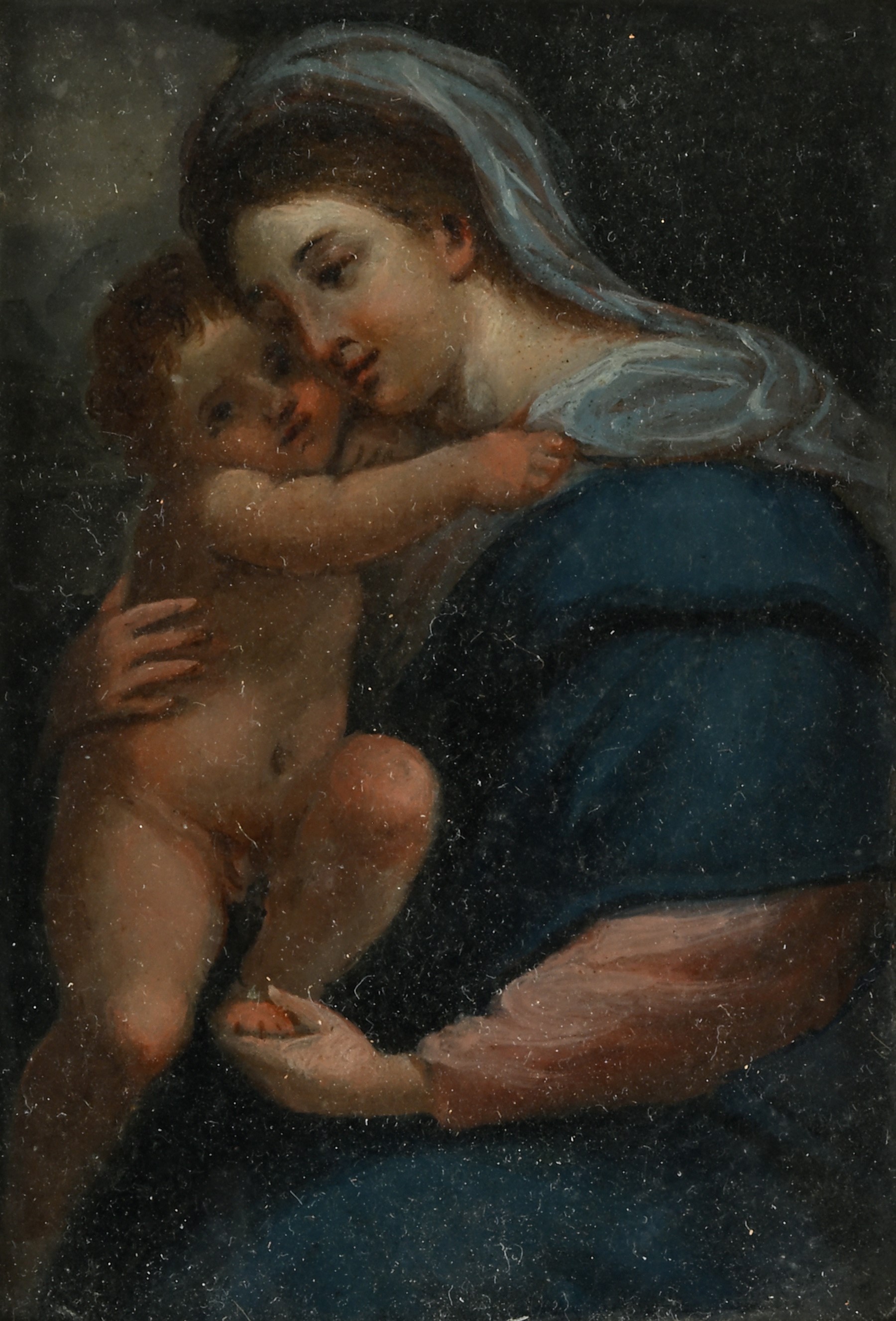 Dittico portatile con Madonna col Bambino, astuccio in pelle