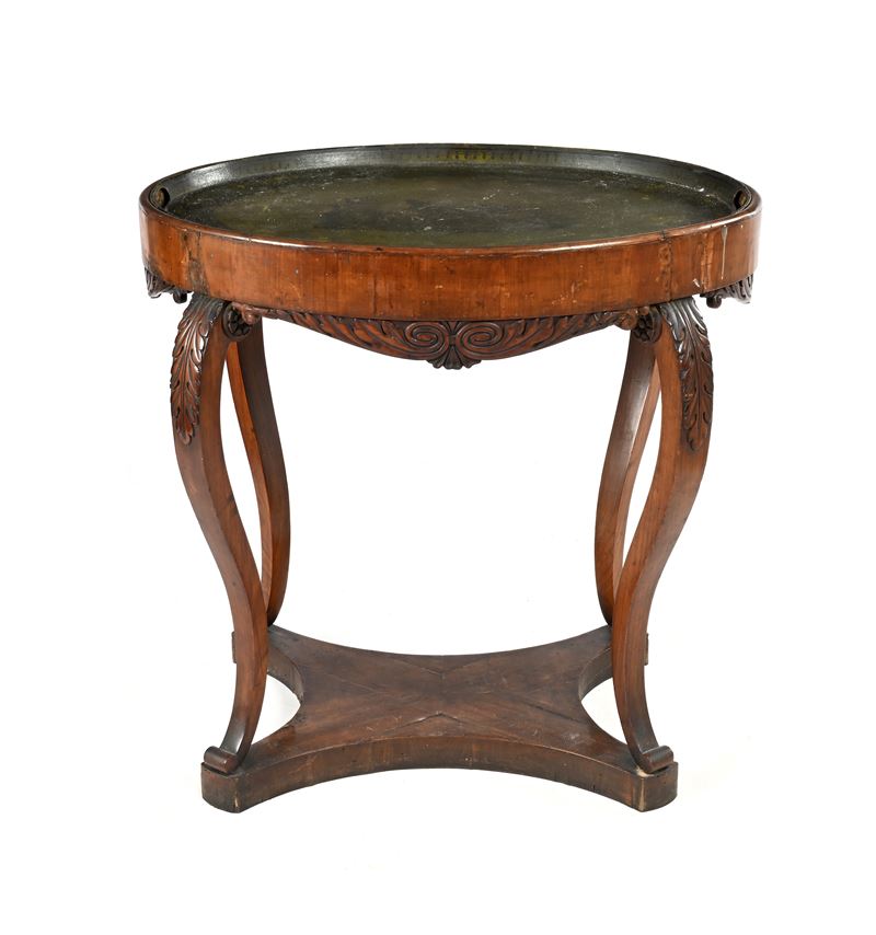 Tavolino fioriera in mogano, XIX secolo