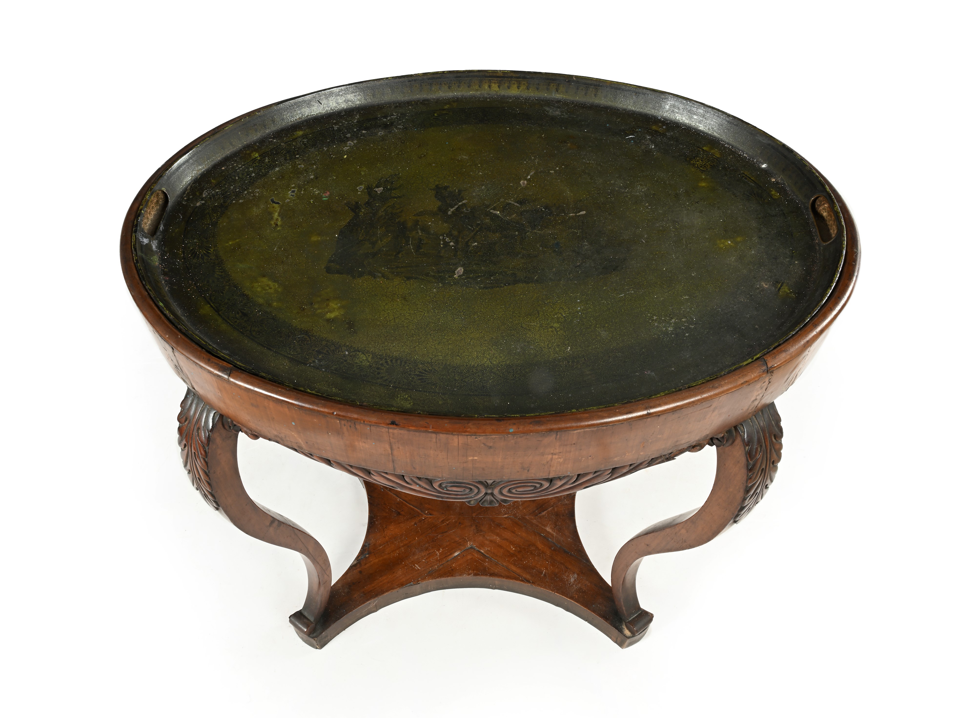 Tavolino fioriera in mogano, XIX secolo