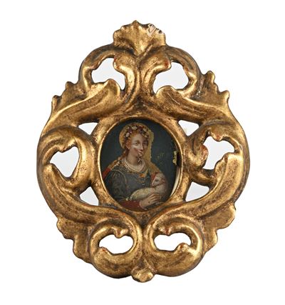 Sant'Agnese - olio su rame ovale