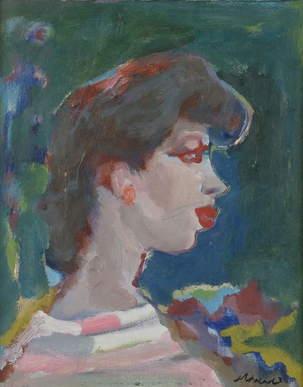 Mino Maccari - Ritratto di donna di profilo