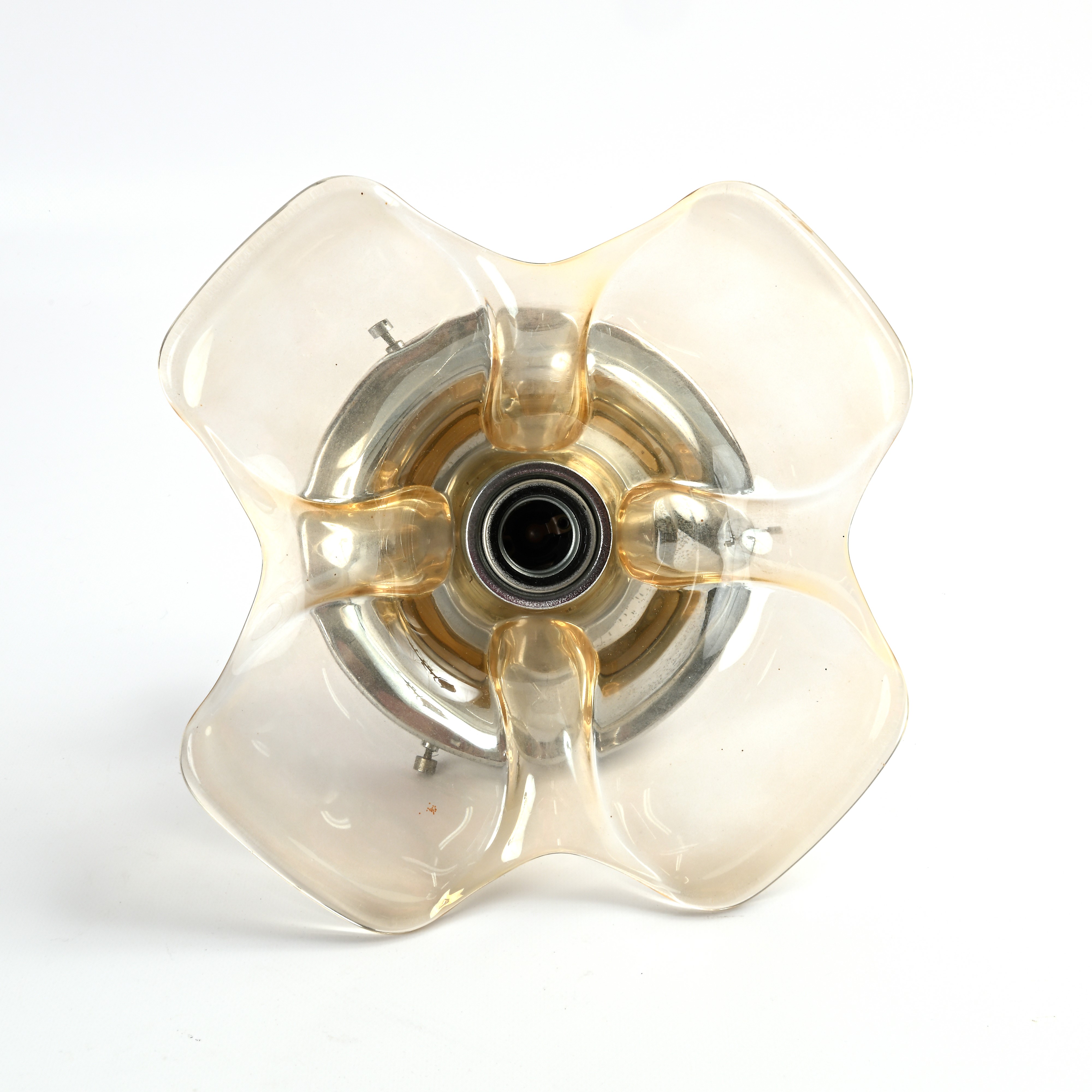 Applique a quadrifoglio in vetro e metallo