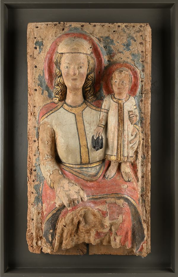 Scuola umbra del XIV secolo - Madonna in Maestà col Bambino