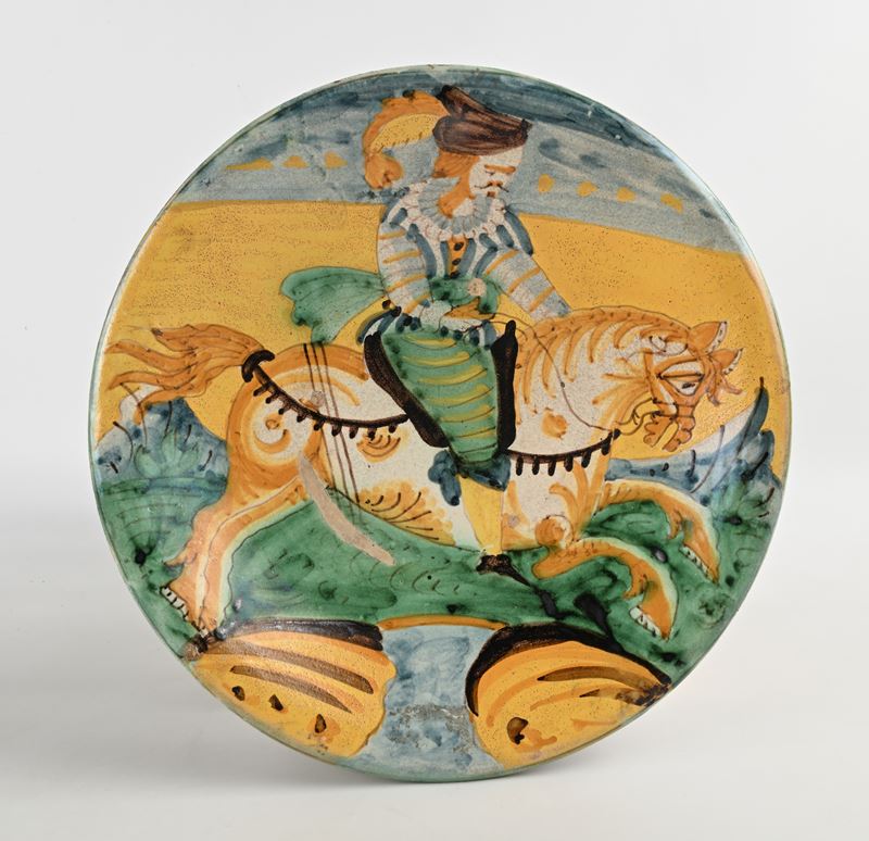 Piatto Fondo in Maiolica di Montelupo Fiorentino, Inizi XVII Secolo