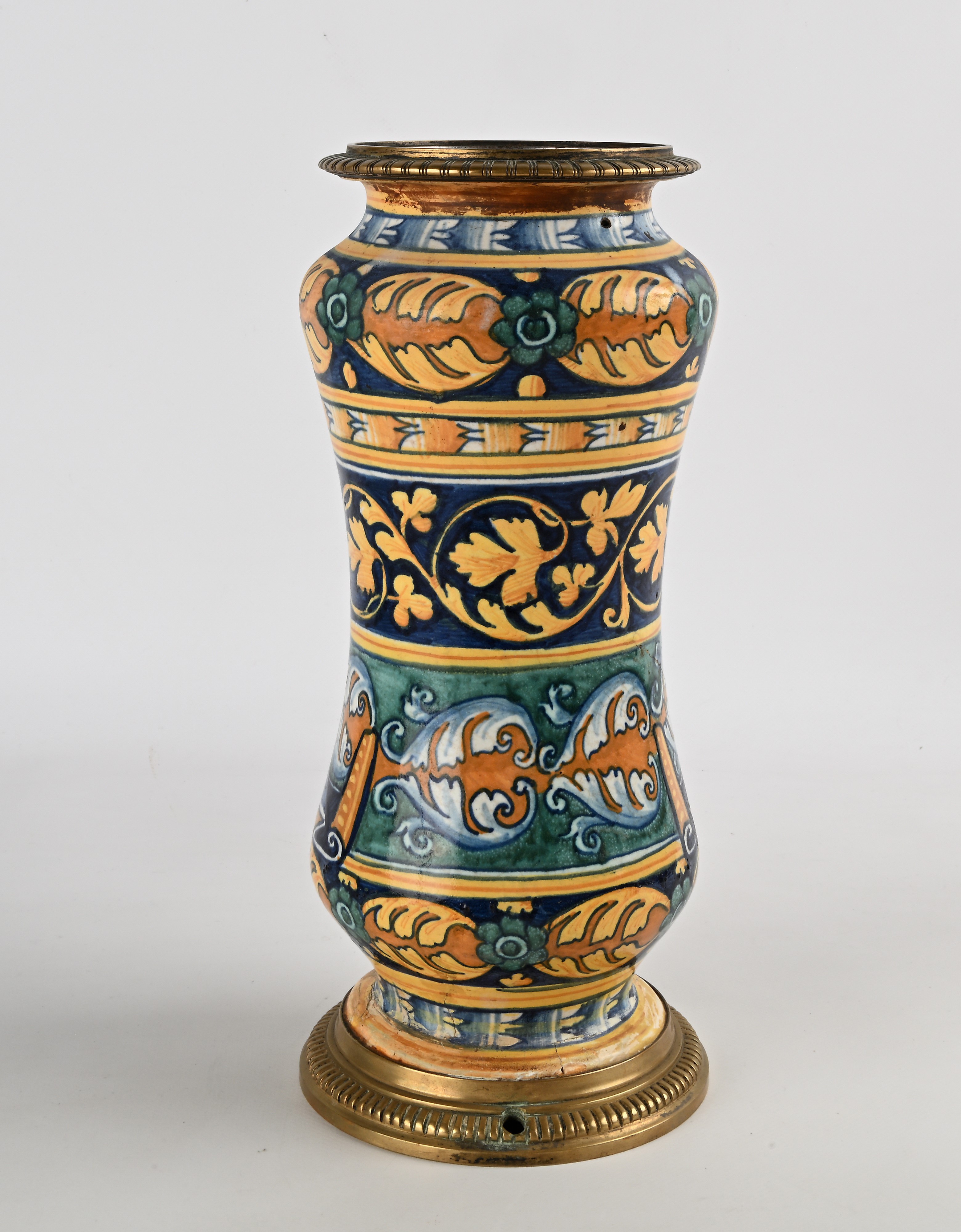 Albarello in Maiolica Policroma, Faenza, Fine del XVI Secolo