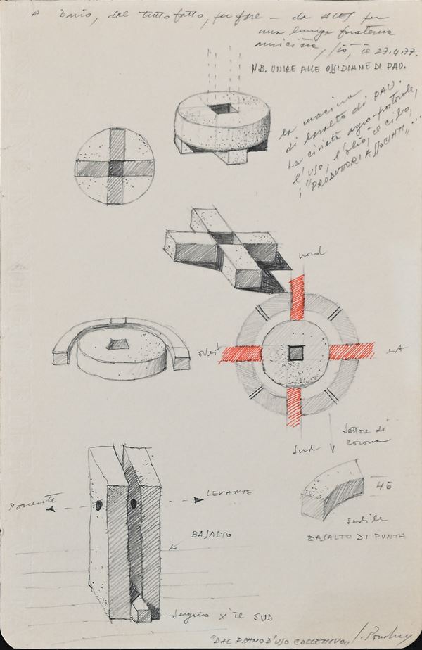 Giò Pomodoro - Progetto per il "Piano d'uso collettivo. A. Gramsci 1977".