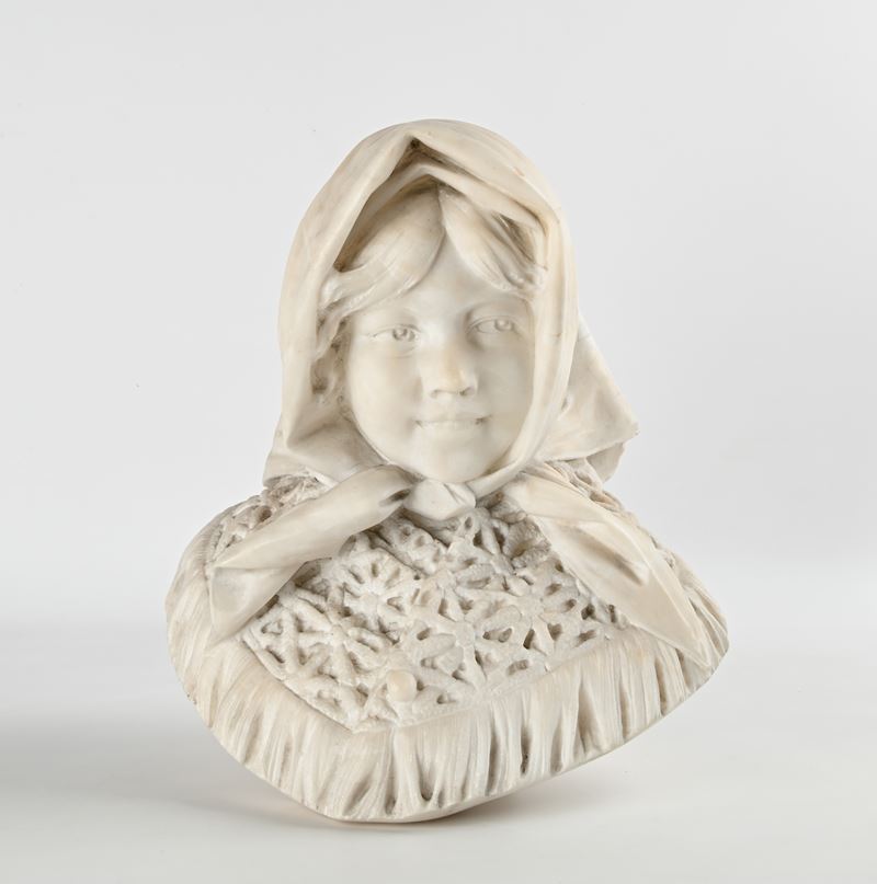 Scultore Italiano, Fine del XIX Secolo - Scultore italiano (fine del XIX secolo), Ritratto di bam...