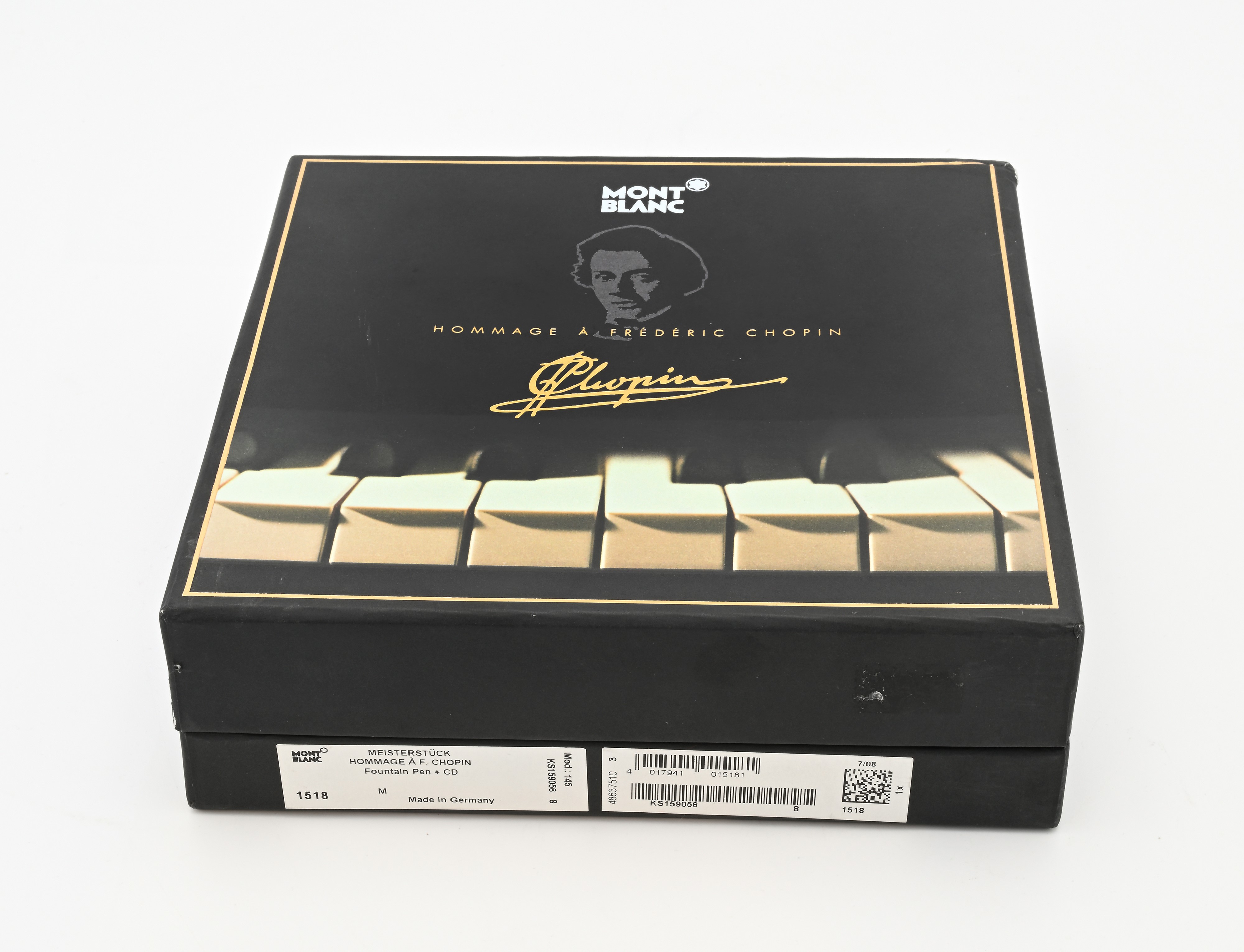 Montblanc Meisterstuck Pix 145 Hommage a Chopin Mod. 1518 - Penna stilografica in resina nera con...