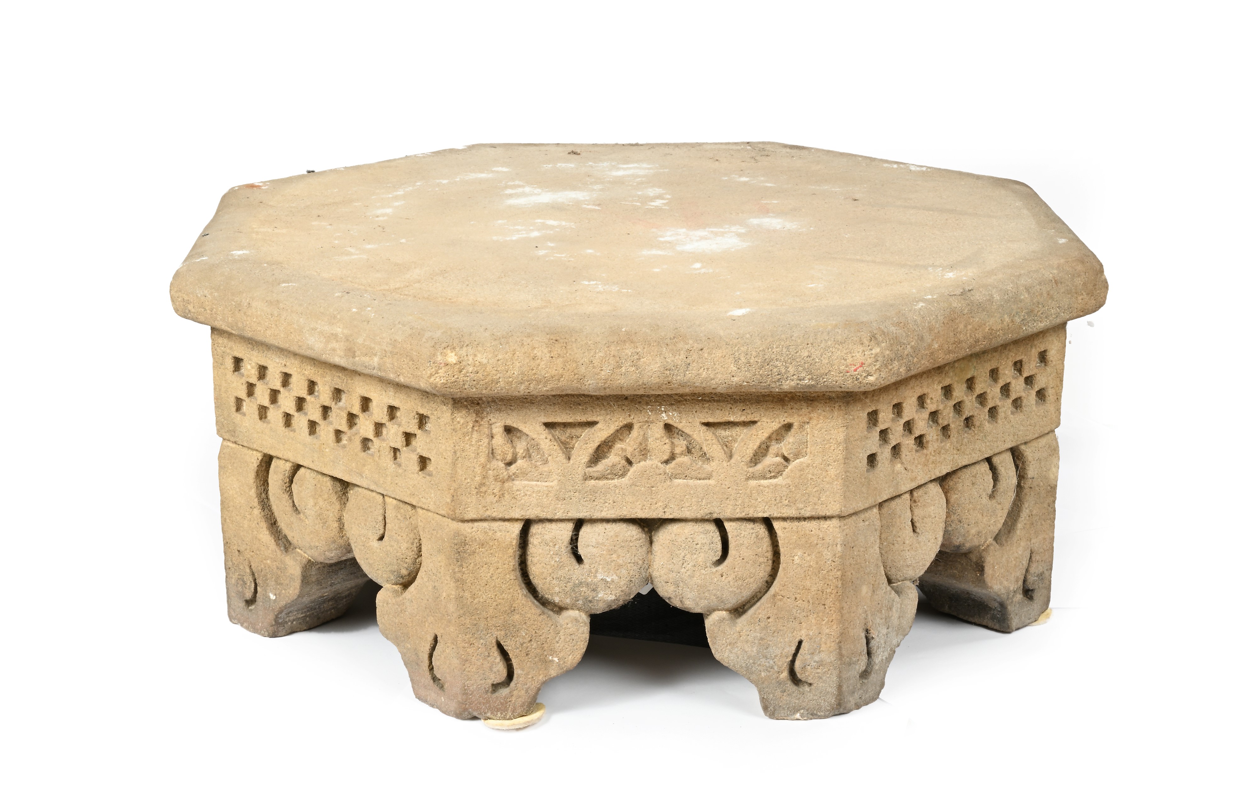 Vasca in marmo cipollino, XIX secolo, circolare con base ottagonale