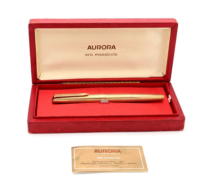 Aurora, Penna stilografica in oro giallo 333/000, anni '50