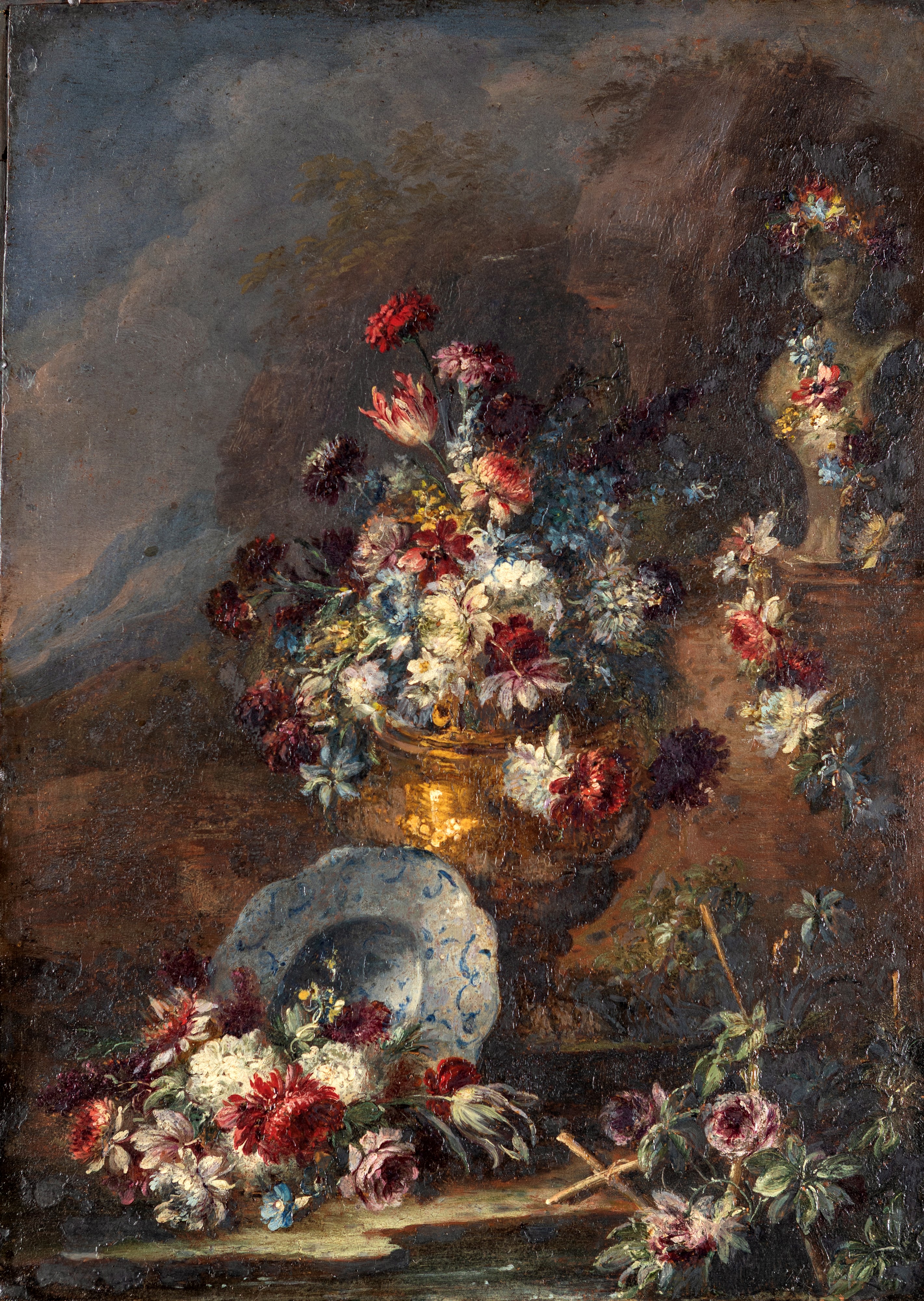 Pendant di nature morte con vasi di fiori