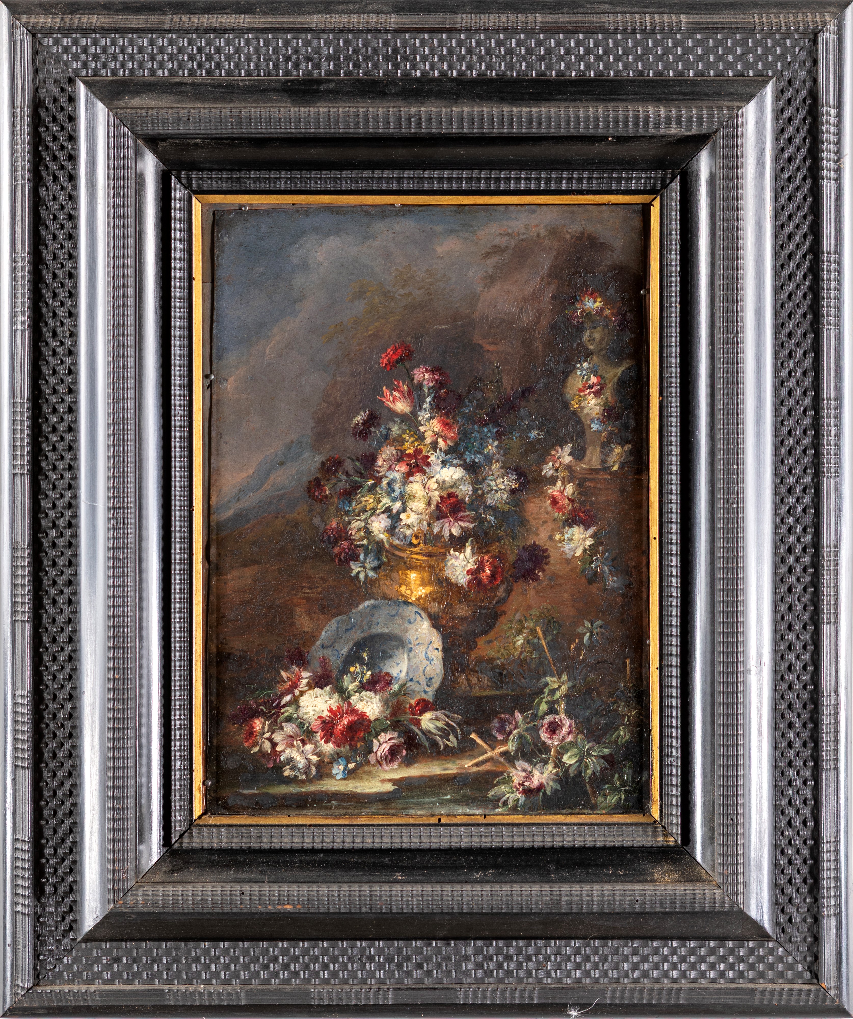 Pendant di nature morte con vasi di fiori