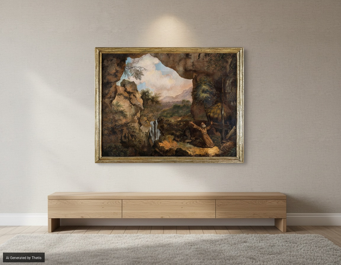 Eremita in una taverna rocciosa