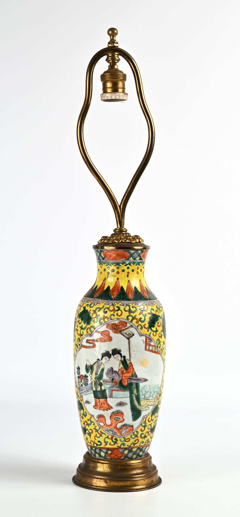 Vaso in porcellana policroma, Cina, fine dinastia Qing